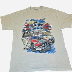 2000 Homestead Miami Ford 400 NASCAR Racing Tee in white and blue racing #nascar